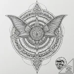 Bat, tattoo sketch design, black and white sk… – tattoo sketch (№1752849402_0, 18.07.2025 14:36) — tattoovalue.net