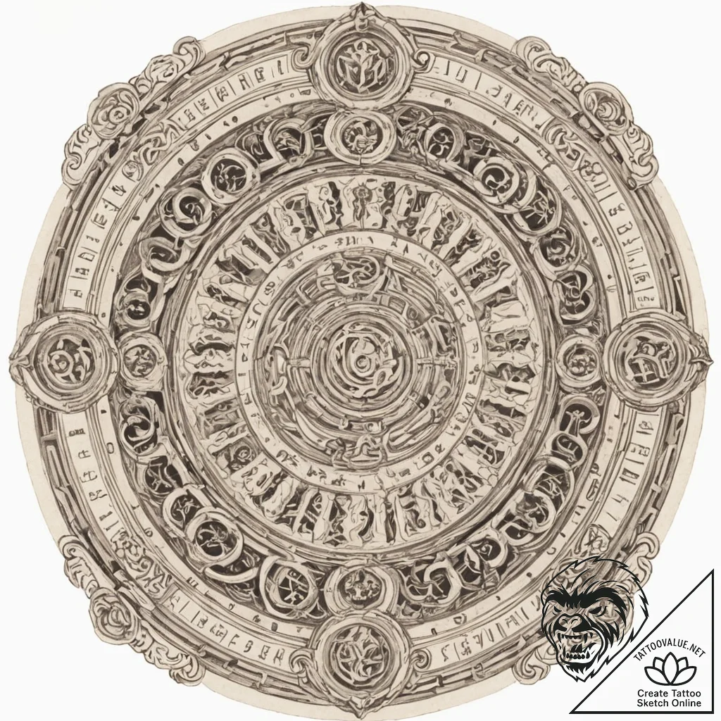 Tattoo sketch a zodiac glyph appearing on a p... - tattoo sketch (№1752849487_0, 18.07.2025 14:38) — tattoovalue.net