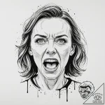 A trash polka portrait of toni collette’s scr… – tattoo sketch (№1752849572_0, 18.07.2025 14:39) — tattoovalue.net