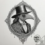 Plague doctor, artistic tattoo sketch, orname… – tattoo sketch (№1752850081_0, 18.07.2025 14:48) — tattoovalue.net