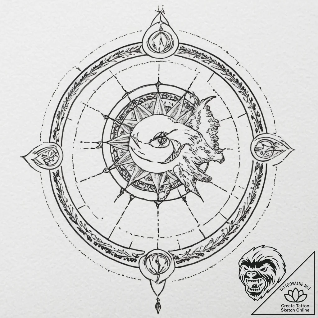 Tattoo design a dotwork pattern that subtly f... - tattoo sketch (№1752850334_0, 18.07.2025 14:52) — tattoovalue.net