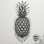 A close-up of the texture of a pineapple’s sk… – tattoo sketch (№1752850760_0, 18.07.2025 14:59) — tattoovalue.net
