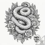 Tattoo sketch a anaconda coiling, for raw pow… – tattoo sketch (№1752850928_0, 18.07.2025 15:02) — tattoovalue.net