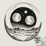 Watercolor sketch of the twin moons of arraki… – tattoo sketch (№1752851013_0, 18.07.2025 15:03) — tattoovalue.net