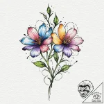 Tattoo sketch two distinct flowers intertwine… – tattoo sketch (№1752851533_0, 18.07.2025 15:12) — tattoovalue.net