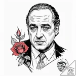 A chicano style portrait of don vito corleone… – tattoo sketch (№1752852129_0, 18.07.2025 15:22) — tattoovalue.net