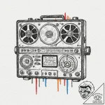 A linework tattoo of a tape recorder, the mai… – tattoo sketch (№1752852957_0, 18.07.2025 15:35) — tattoovalue.net
