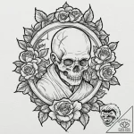 Monk, tattoo sketch design, on a clean white… – tattoo sketch (№1752853629_0, 18.07.2025 15:47) — tattoovalue.net
