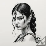 Indian, concept art for tattoo, realistic bla… – tattoo sketch (№1752854403_0, 18.07.2025 16:00) — tattoovalue.net