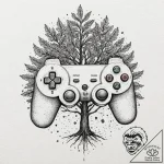 Tattoo sketch a controller’s analog stick tra… – tattoo sketch (№1752854657_0, 18.07.2025 16:04) — tattoovalue.net