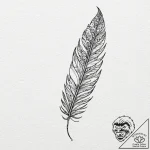 Tattoo design a geometric feather with intric… – tattoo sketch (№1752855166_0, 18.07.2025 16:12) — tattoovalue.net