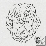 Tattoo design an abstract ‘energy flow’ betwe… – tattoo sketch (№1752855250_0, 18.07.2025 16:14) — tattoovalue.net