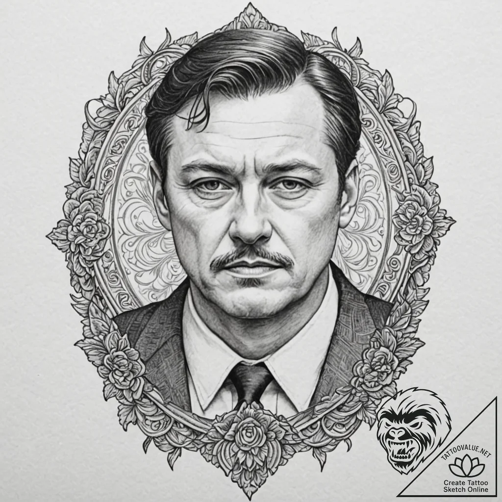 A sketch of the unsettlingly calm serial kill... - tattoo sketch (№1752855422_0, 18.07.2025 16:17) — tattoovalue.net