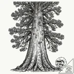 A close-up of the textured bark of a giant se… – tattoo sketch (№1752855507_0, 18.07.2025 16:18) — tattoovalue.net
