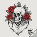 Linework tattoo of the gom jabbar and the box… – tattoo sketch (№1752856101_0, 18.07.2025 16:28) — tattoovalue.net