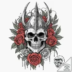 A trash polka design of the witch-king of ang… – tattoo sketch (№1752856696_0, 18.07.2025 16:38) — tattoovalue.net