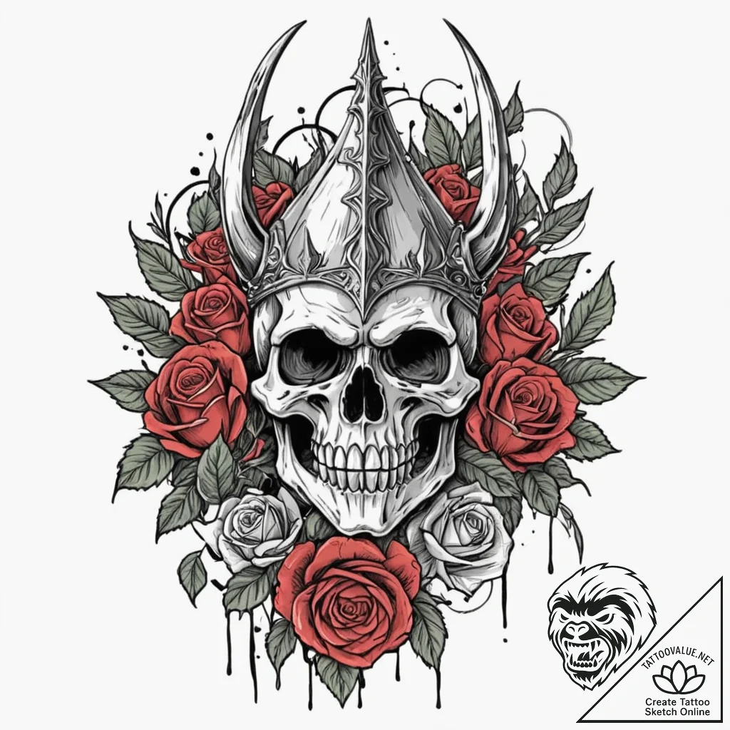 A trash polka design of the witch-king of ang... - tattoo sketch (№1752856696_0, 18.07.2025 16:38) — tattoovalue.net
