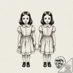 A neo-traditional tattoo of the grady twins f… – tattoo sketch (№1752857544_0, 18.07.2025 16:52) — tattoovalue.net