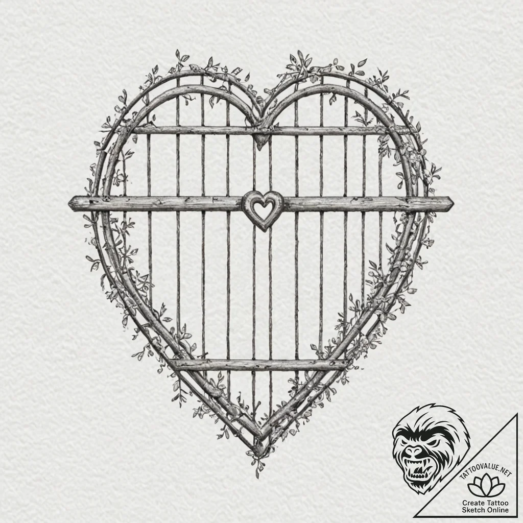 Tattoo sketch a simple, stylized fence or wal... - tattoo sketch (№1752857880_0, 18.07.2025 16:58) — tattoovalue.net