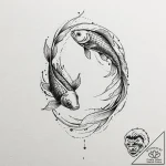Tattoo design pisces fish, sketched with over… – tattoo sketch (№1752859004_0, 18.07.2025 17:16) — tattoovalue.net