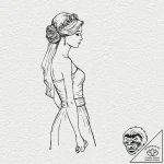 A linework tattoo of the iconic silhouette of… – tattoo sketch (№1752859258_0, 18.07.2025 17:20) — tattoovalue.net