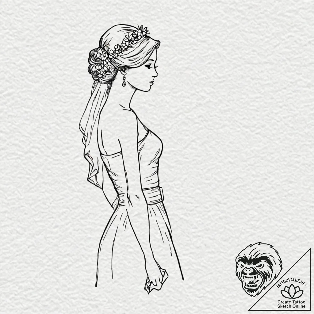 A linework tattoo of the iconic silhouette of... - tattoo sketch (№1752859258_0, 18.07.2025 17:20) — tattoovalue.net