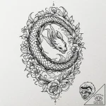 Fish skeleton, tattoo line art, black outline… – tattoo sketch (№1752859771_0, 18.07.2025 17:29) — tattoovalue.net