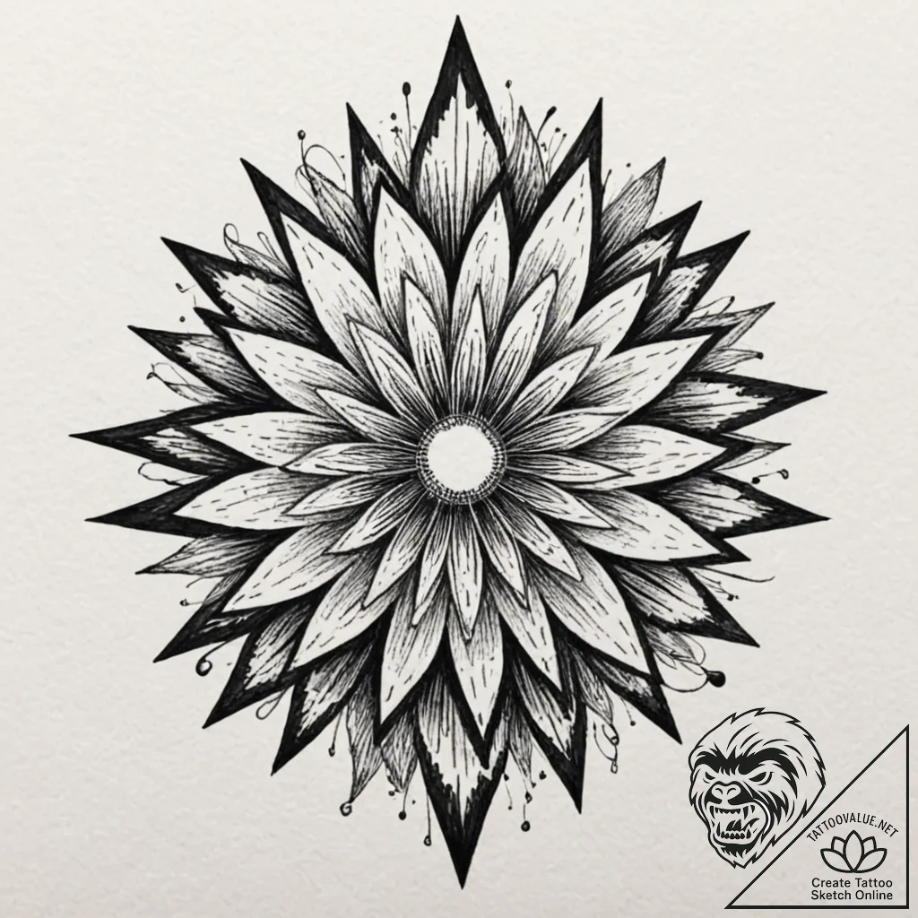 Tattoo sketch a vibrant burst of color from a... - tattoo sketch (№1752860202_0, 18.07.2025 17:36) — tattoovalue.net