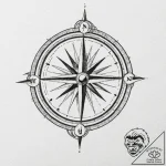 Tattoo design a simple ‘compass’ pointing to… – tattoo sketch (№1752860892_0, 18.07.2025 17:48) — tattoovalue.net