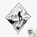 Tattoo design a silhouette of a man conquerin… – tattoo sketch (№1752861062_0, 18.07.2025 17:51) — tattoovalue.net