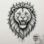 Tattoo sketch a powerful leo lion’s face, roa… – tattoo sketch (№1752861233_0, 18.07.2025 17:53) — tattoovalue.net