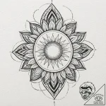 Tattoo sketch a sun breaking through dark clo… – tattoo sketch (№1752861574_0, 18.07.2025 17:59) — tattoovalue.net