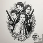 A graphic novel portrait of the main characte… – tattoo sketch (№1752861744_0, 18.07.2025 18:02) — tattoovalue.net