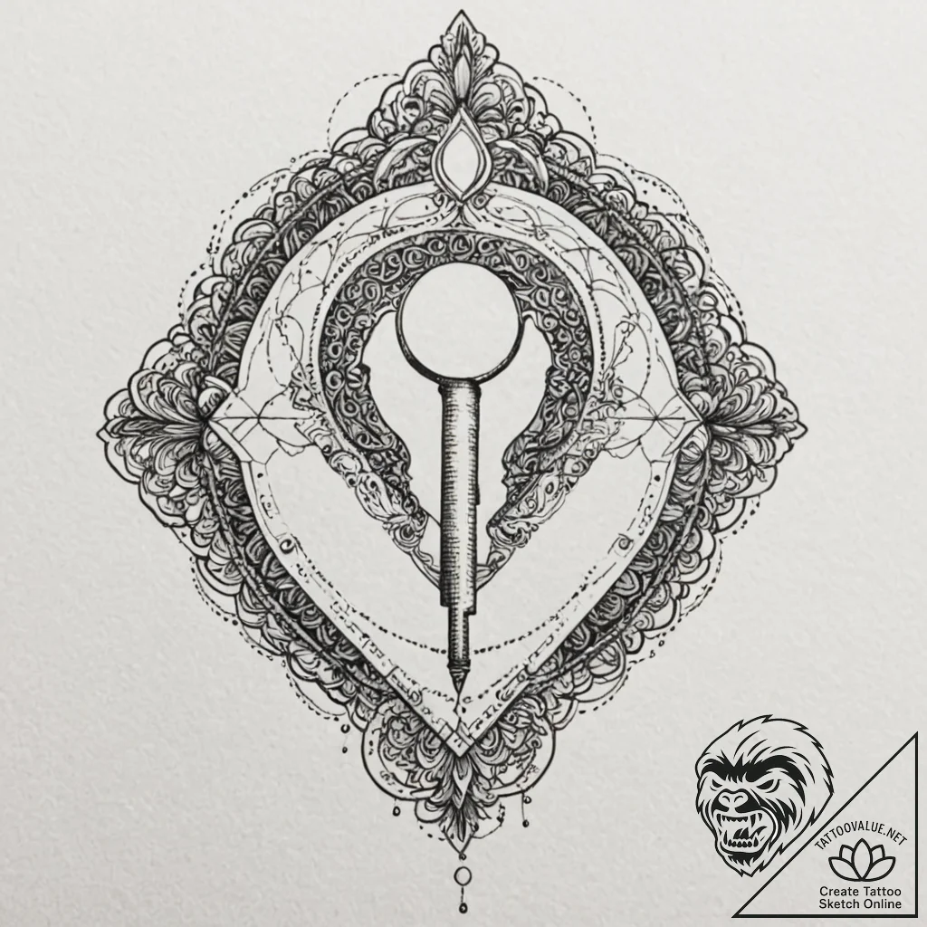 Tattoo design a small, intricate keyhole on o... - tattoo sketch (№1752861830_0, 18.07.2025 18:03) — tattoovalue.net