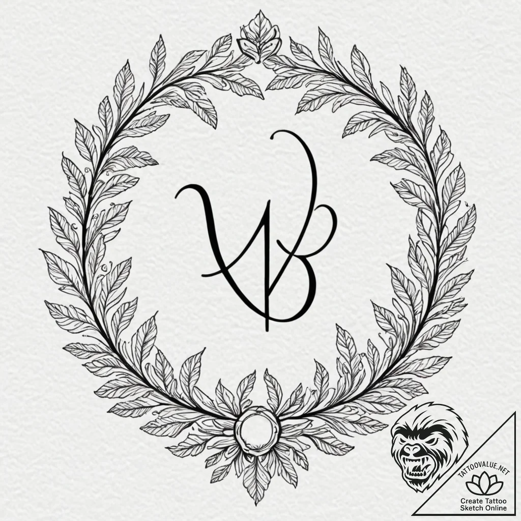 Tattoo design a virgo symbol emerging from fe... - tattoo sketch (№1752861914_0, 18.07.2025 18:05) — tattoovalue.net