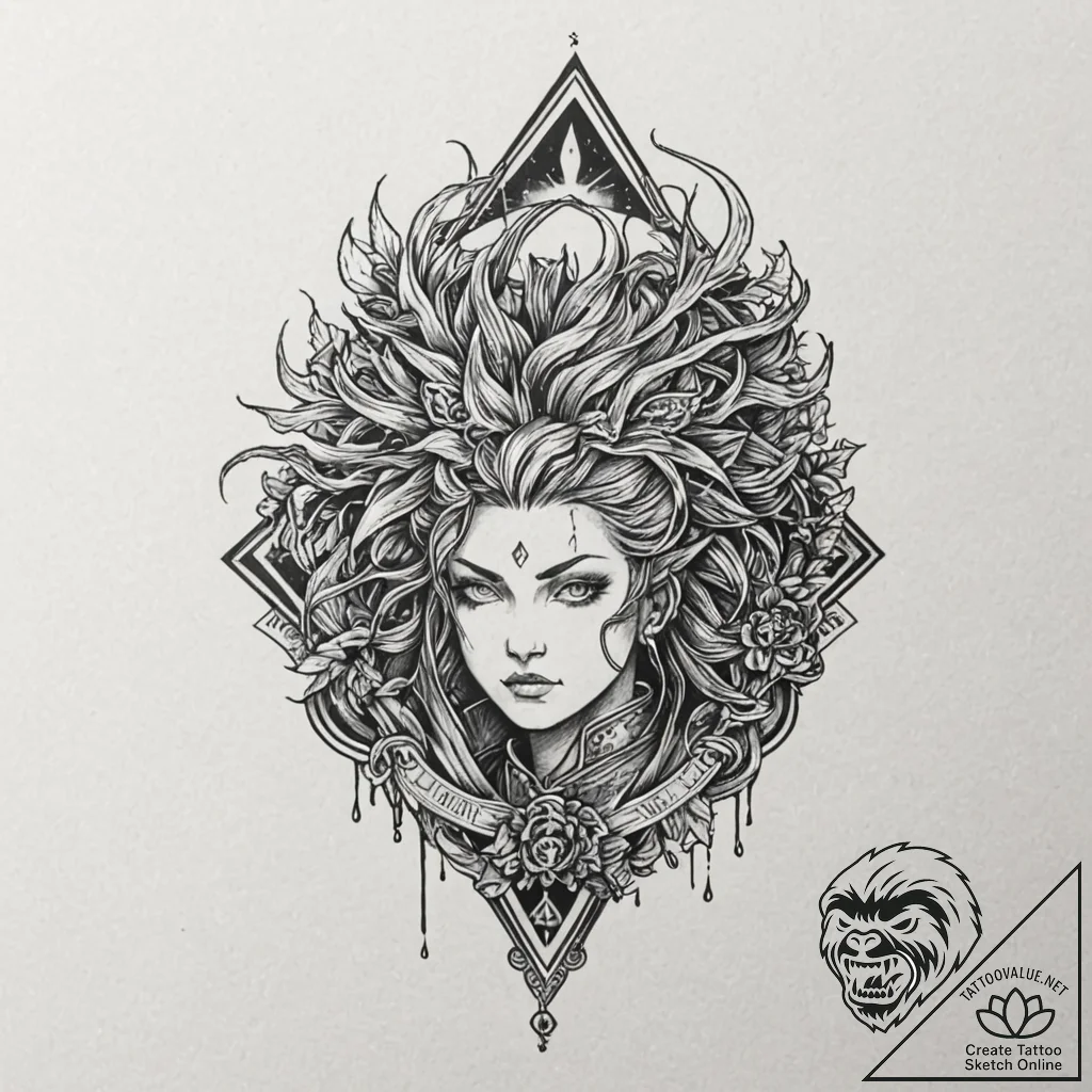 A trash polka tattoo of sukuna's domain expan... - tattoo sketch (№1752862000_0, 18.07.2025 18:06) — tattoovalue.net