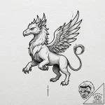 Griffin, tattoo sketch design, minimalist tat… – tattoo sketch (№1752862588_0, 18.07.2025 18:16) — tattoovalue.net