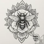 Tattoo sketch a subtle bee with a honeycomb p… – tattoo sketch (№1752862757_0, 18.07.2025 18:19) — tattoovalue.net