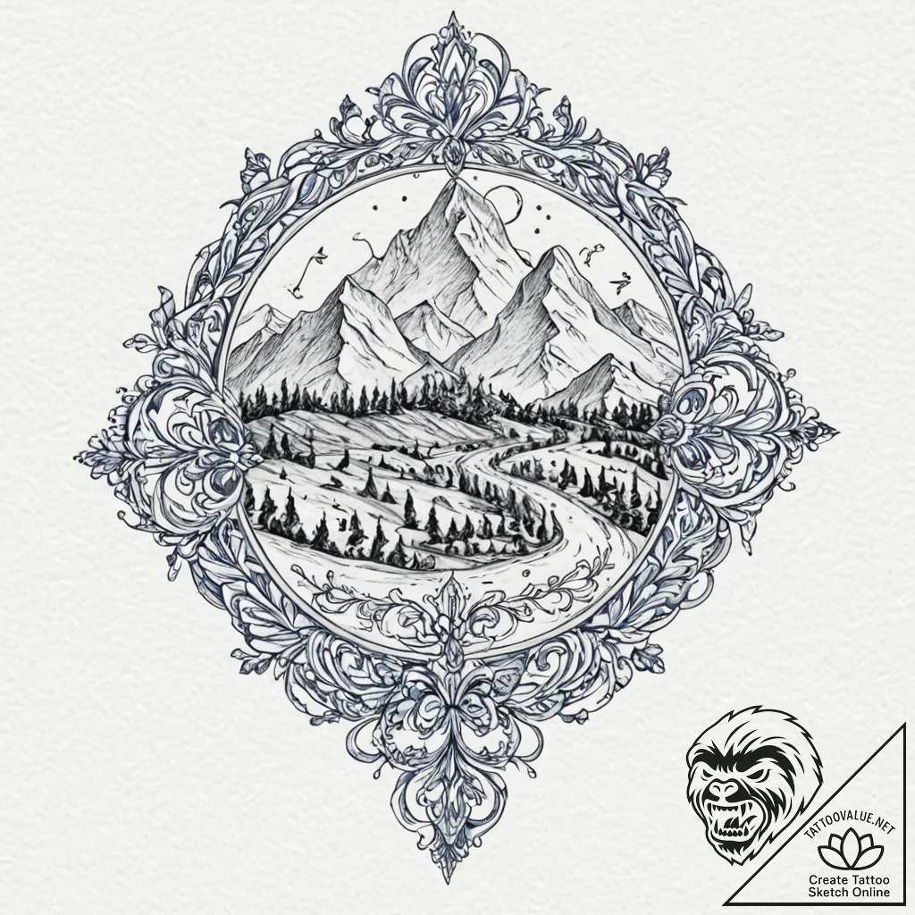 A watercolor sketch of the blue key from mulh... - tattoo sketch (№1752862928_0, 18.07.2025 18:22) — tattoovalue.net