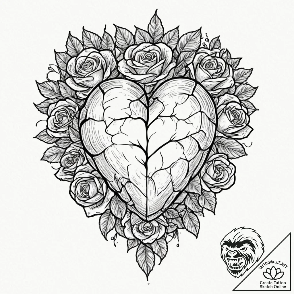 Tattoo design a hand covering a heart, symbol... - tattoo sketch (№1752863268_0, 18.07.2025 18:27) — tattoovalue.net