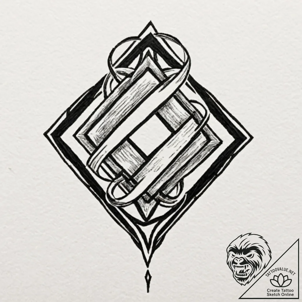 Tattoo sketch a "platinum trophy" symbol with... - tattoo sketch (№1752863438_0, 18.07.2025 18:30) — tattoovalue.net