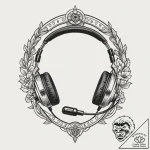 Tattoo sketch a gaming headset with a microph… – tattoo sketch (№1752863523_0, 18.07.2025 18:32) — tattoovalue.net