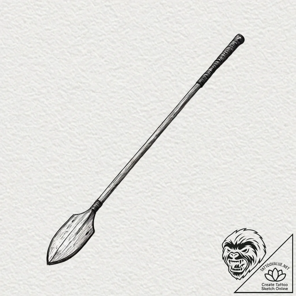 Tattoo sketch a single, powerful oar, for ind... - tattoo sketch (№1752863779_0, 18.07.2025 18:36) — tattoovalue.net