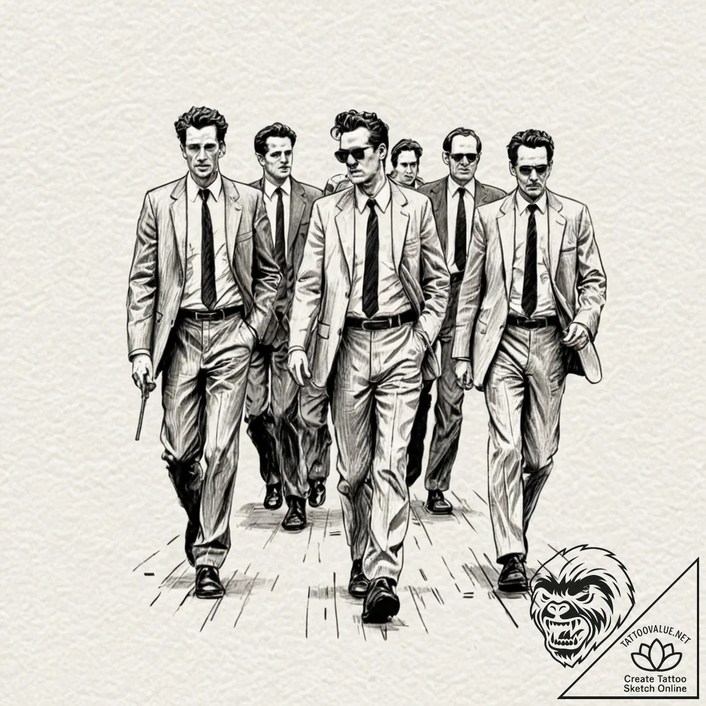 A neo-traditional tattoo of the "walking" sce... - tattoo sketch (№1752864118_0, 18.07.2025 18:41) — tattoovalue.net