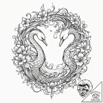 Tattoo sketch two entwined swans, representin… – tattoo sketch (№1752864205_0, 18.07.2025 18:43) — tattoovalue.net