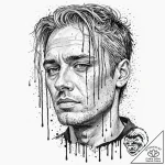 Trash polka sketch of roy batty’s face with t… – tattoo sketch (№1752864848_0, 18.07.2025 18:54) — tattoovalue.net