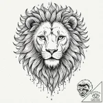 Tattoo sketch a leo lion’s face made of molte… – tattoo sketch (№1752865157_0, 18.07.2025 18:59) — tattoovalue.net