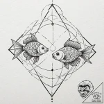 Tattoo design pisces fish, one symbolizing th… – tattoo sketch (№1752865322_0, 18.07.2025 19:02) — tattoovalue.net