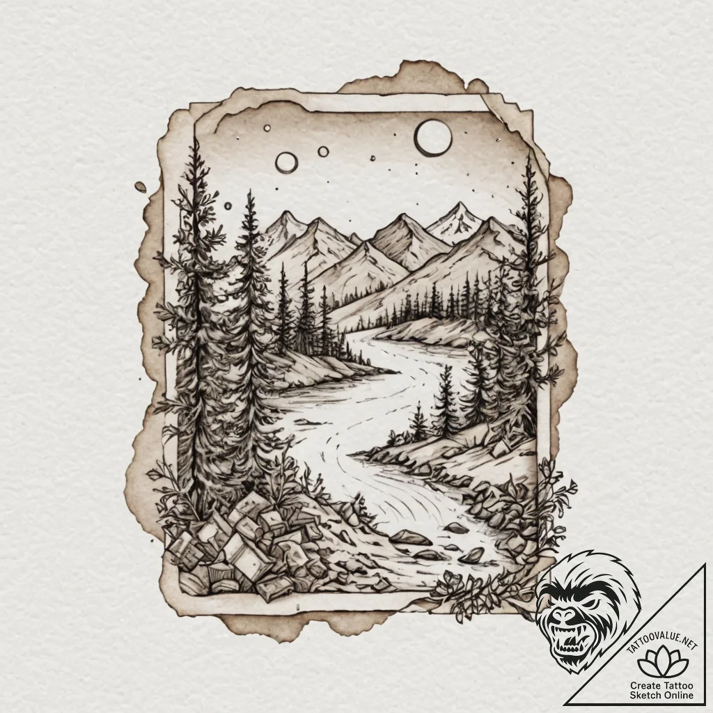 Tattoo design a level up notification overlai... - tattoo sketch (№1752865407_0, 18.07.2025 19:03) — tattoovalue.net