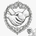 Tattoo sketch a pair of hands clasped firmly,… – tattoo sketch (№1752865492_0, 18.07.2025 19:04) — tattoovalue.net